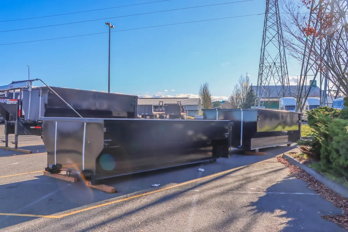 Roll-off dumpster ready for waste disposal at job site for Cleanout Dumpster Rental in Fox Chapel
